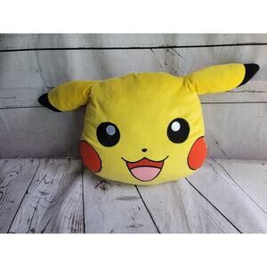 POKEMON Pikachu Pillow Pal Face Head Soft Stuffed Plush 14" Nintendo Yellow READ